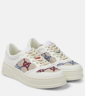 Gucci GG embroidered leather sneakers