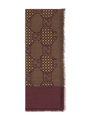 Gucci GG geometric-print scarf - Brown