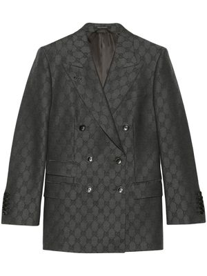 Gucci GG-jacquard double-breasted blazer - Grey