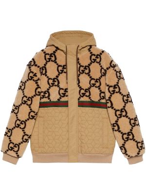 Gucci GG jacquard faux fur jacket - Neutrals