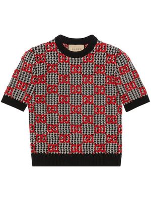 Gucci GG-jacquard knitted wool top - Black