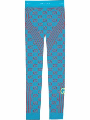 Gucci GG jacquard tubular leggings - Blue