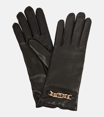 Gucci GG leather gloves