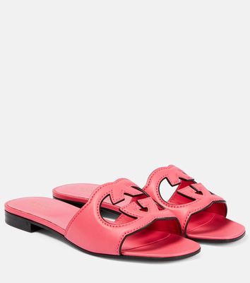 Gucci GG leather slides