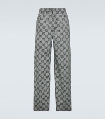 Gucci GG leather straight pants