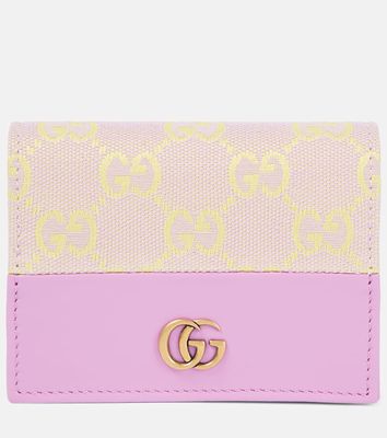 Gucci GG leather-trimmed canvas card holder
