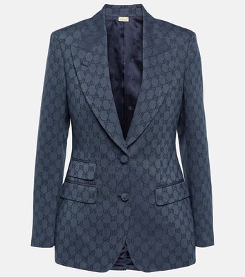 Gucci GG linen and cotton jacquard blazer