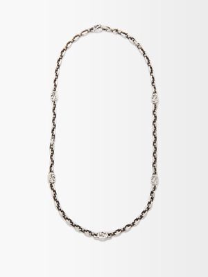 Gucci - GG-link Antiqued Sterling-silver Necklace - Mens - Silver