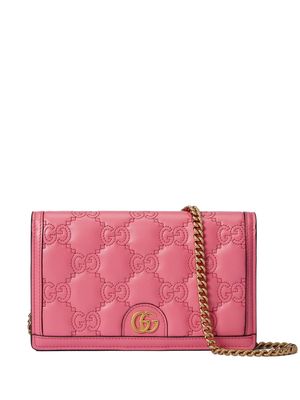 Gucci GG logo-embossed chain wallet - Pink