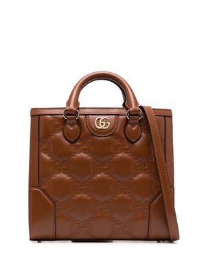 Gucci GG logo-embossed mini tote bag - Brown