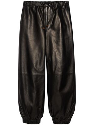 Gucci GG-logo leather track pants - Black