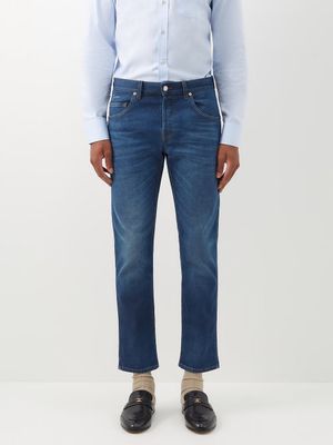Gucci - GG-logo Straight-leg Jeans - Mens - Blue Multi
