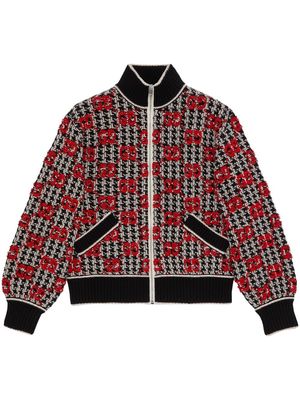Gucci GG logo zipped cardigan - Red