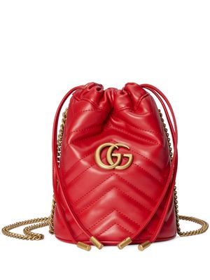 Gucci GG Marmont leather bucket bag - Red