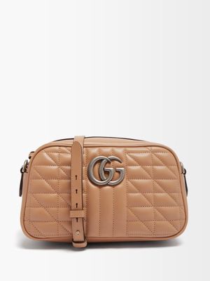 Gucci - GG Marmont Leather Cross-body Bag - Womens - Beige