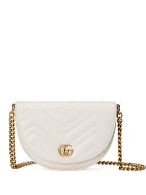 Gucci GG Marmont logo-lettering clutch bag - White