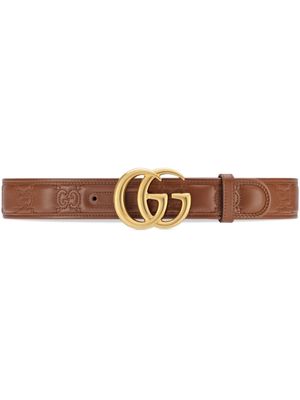 Gucci GG Marmont Matelassé leather belt - Brown