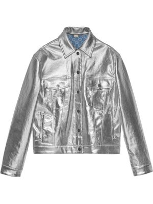 Gucci GG metallic denim jacket - Silver