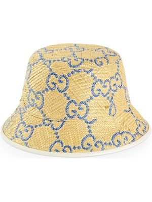 Gucci GG monogram raffia bucket hat - Neutrals