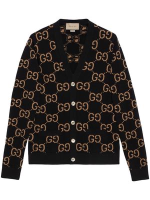 Gucci GG motif button-up cardigan - Black