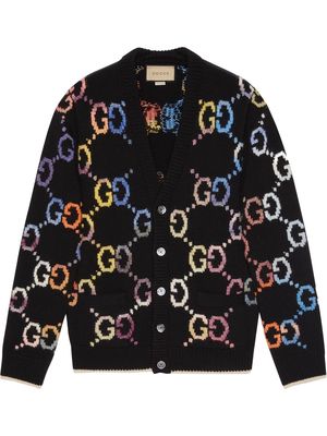 Gucci GG-motif V-neck cardigan - Black