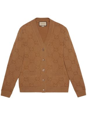 Gucci GG motif wool cardigan - Brown