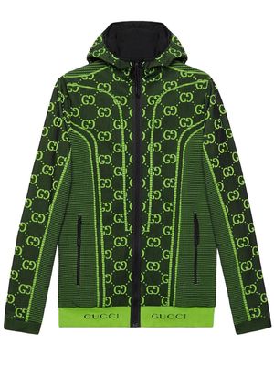 Gucci GG-motif zip-fastening hoodie - Black