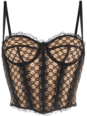 Gucci GG Net corset top - Black