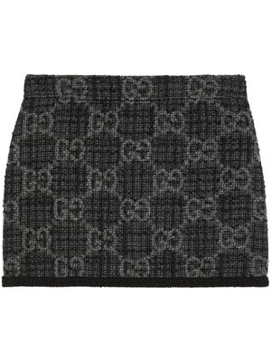 Gucci GG-pattern tweed miniskirt - Black