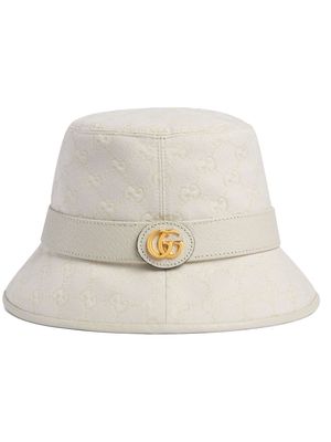 Gucci GG-plaque bucket hat - White