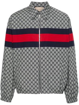 Gucci GG-print cotton bomber jacket - Blue