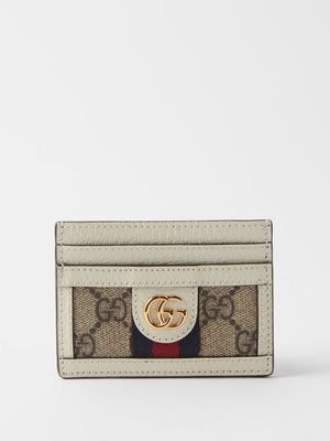 Gucci - GG-print Leather And Canvas Cardholder - Womens - White Multi