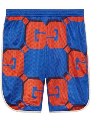 Gucci GG-print mesh basketball shorts - Blue