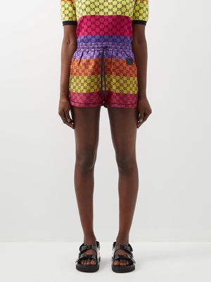 Gucci - GG-print Silk-twill Shorts - Womens - Multi