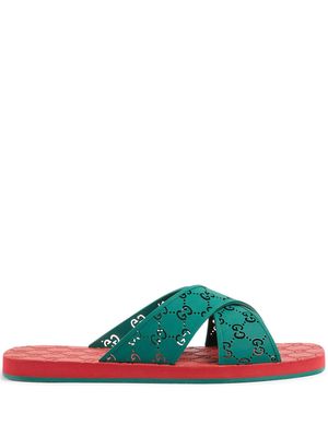 Gucci GG slide sandals - Green