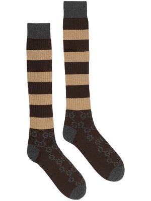 Gucci GG striped wool-blend socks - Brown
