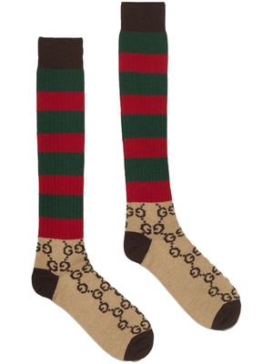 Gucci GG striped wool-blend socks - Red