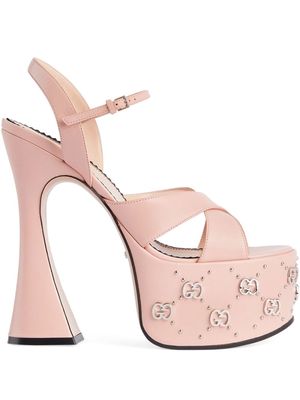 Gucci GG stud-detailed platform sandals - Pink