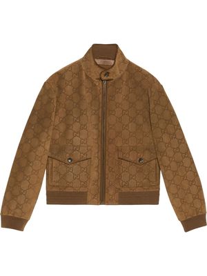 Gucci GG suede bomber jacket - Brown