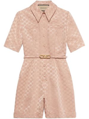Gucci GG Supreme belted playsuit - Neutrals