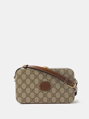 Gucci - GG-supreme Canvas And Leather Cross-body Bag - Mens - Beige