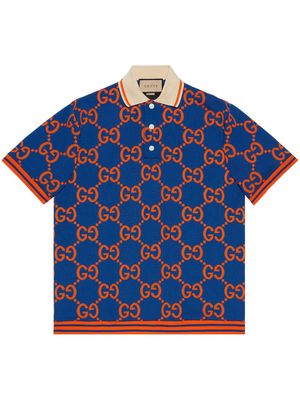 Gucci GG Supreme cotton polo shirt - Blue