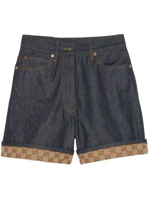 Gucci GG supreme denim shorts - Blue
