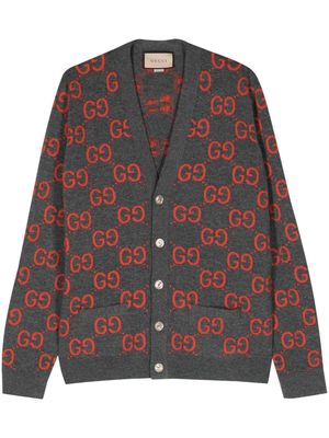 Gucci GG Supreme-jacquard wool cardigan - Grey