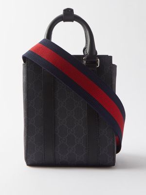 Gucci - GG-supreme Mini Canvas And Leather Tote Bag - Mens - Black