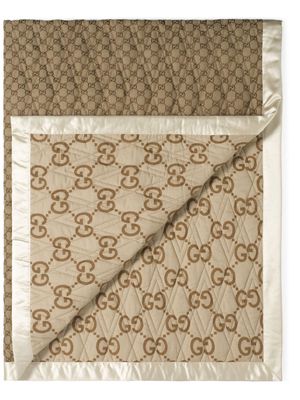 Gucci GG Supreme-print quilted cotton blanket - Neutrals