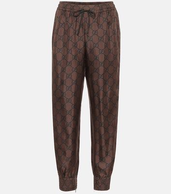 Gucci GG Supreme silk-twill sweatpants