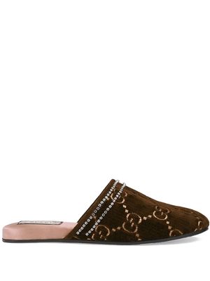 Gucci GG velvet slippers - Brown