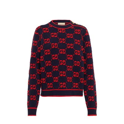 Gucci Gg Wool Bouclé Jacquard Sweater