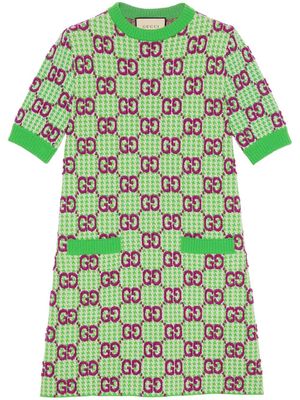 Gucci GG wool houndstooth minidress - Green